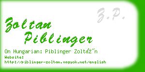 zoltan piblinger business card